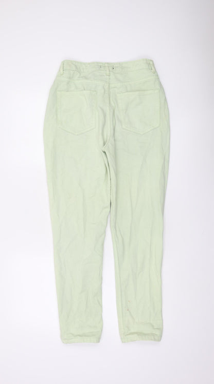 I Saw It First Women’s Green Mom Jeans Size 10 Cotton High Rise