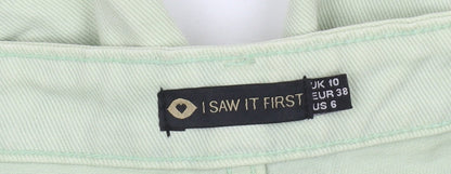 I Saw It First Women’s Green Mom Jeans Size 10 Cotton High Rise