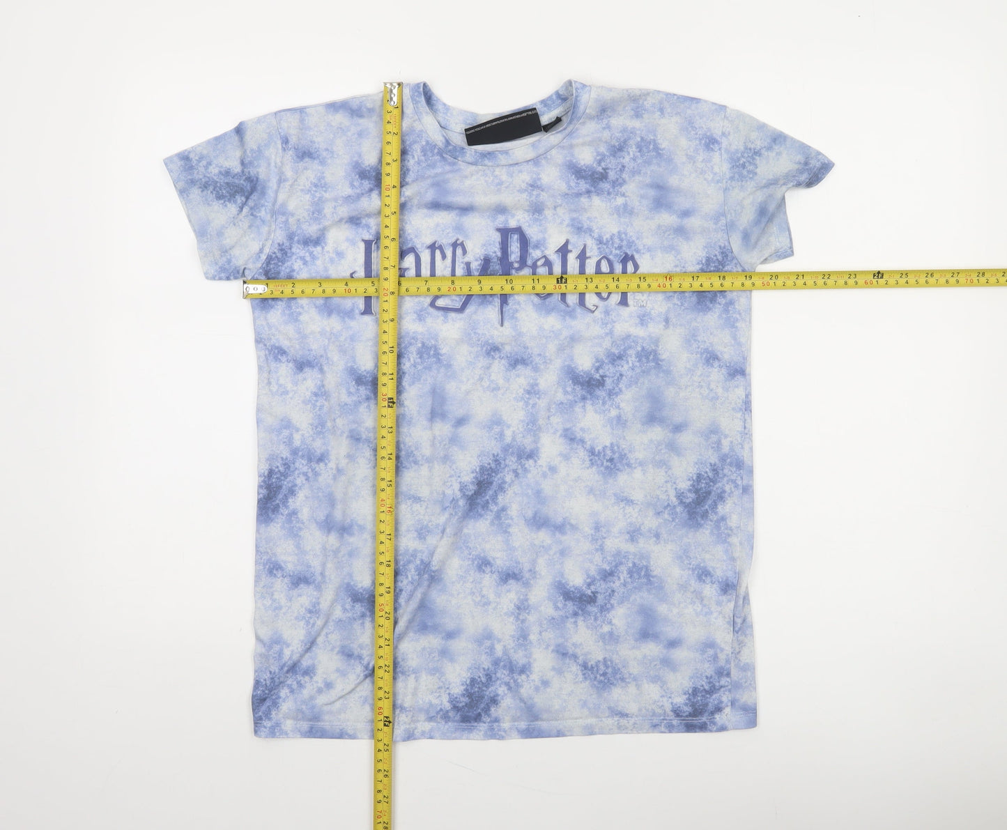 Harry Potter Boys Blue Tie-Dye Graphic T-Shirt 11-12 Years Short Sleeve