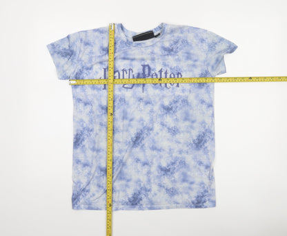 Harry Potter Boys Blue Tie-Dye Graphic T-Shirt 11-12 Years Short Sleeve