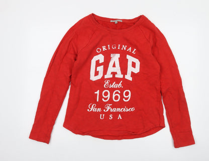 Gap Women Red Long Sleeve Pullover Sweatshirt Size S