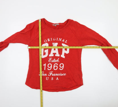 Gap Women Red Long Sleeve Pullover Sweatshirt Size S