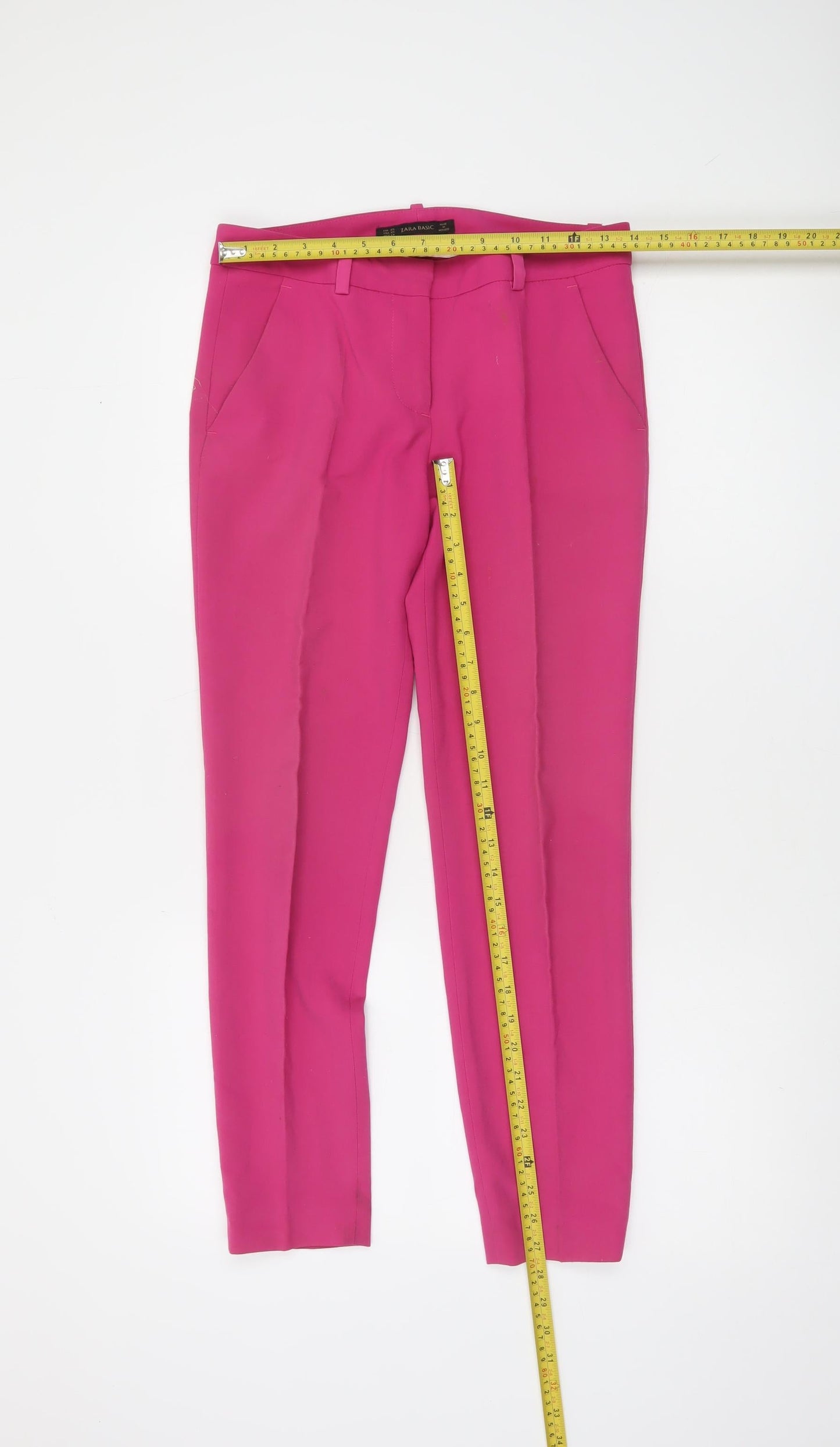 Zara Basic Women's Pink Tapered Slim Fit Trousers XS