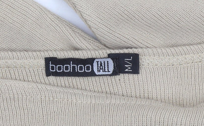 Boohoo Women’s Beige Tall Boat Neck Knit Pullover Jumper M/L