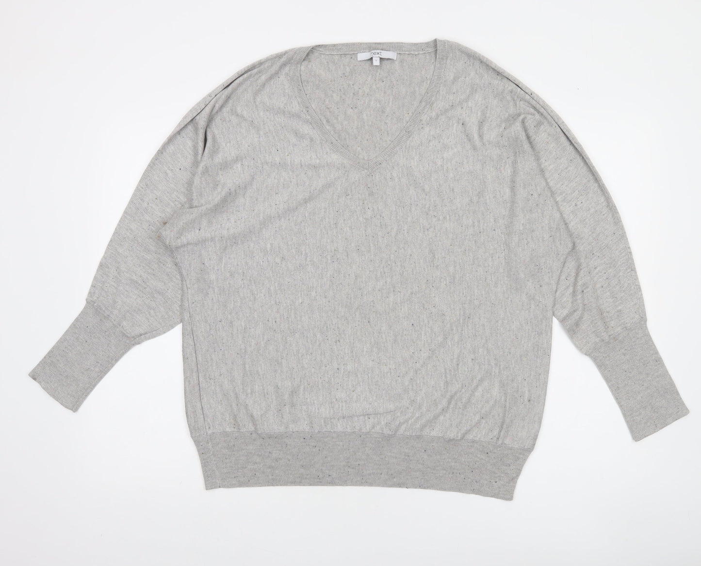 Next Women’s Grey V-Neck Relaxed Fit Knit Jumper Size L