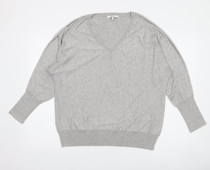Next Women’s Grey V-Neck Relaxed Fit Knit Jumper Size L