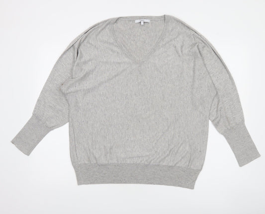 Next Women’s Grey V-Neck Relaxed Fit Knit Jumper Size L