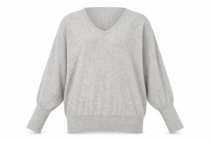 Next Women’s Grey V-Neck Relaxed Fit Knit Jumper Size L