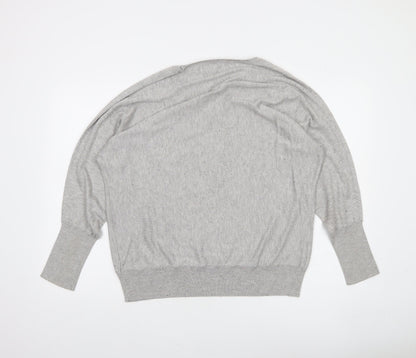 Next Women’s Grey V-Neck Relaxed Fit Knit Jumper Size L