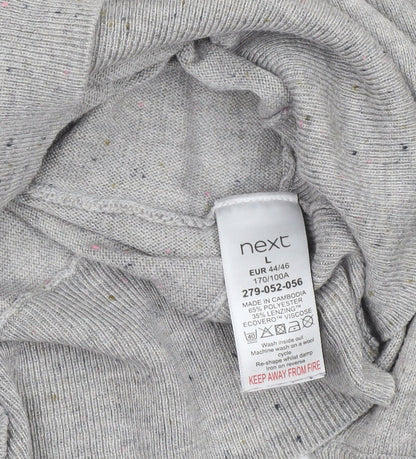 Next Women’s Grey V-Neck Relaxed Fit Knit Jumper Size L