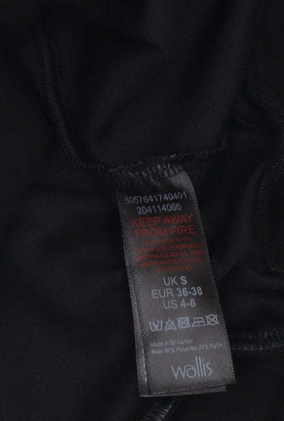 Wallis Womens Black Velvet Geometric Blouse Size S