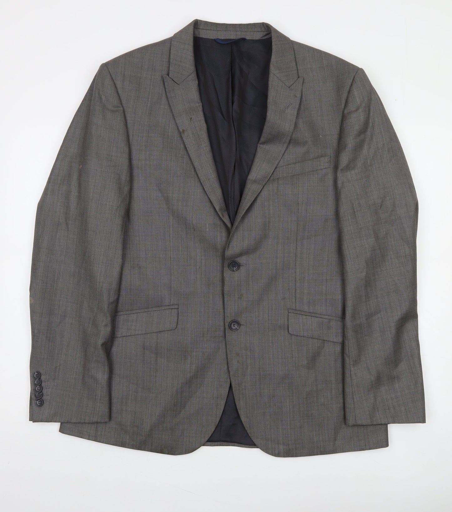 Burton Menswear London Grey 42R Men's Regular Fit Wool Blend Suit Jacket