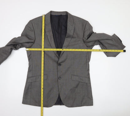 Burton Menswear London Grey 42R Men's Regular Fit Wool Blend Suit Jacket