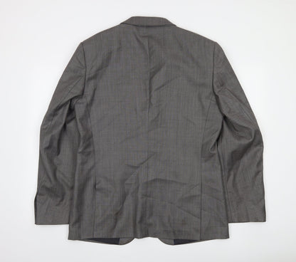 Burton Menswear London Grey 42R Men's Regular Fit Wool Blend Suit Jacket