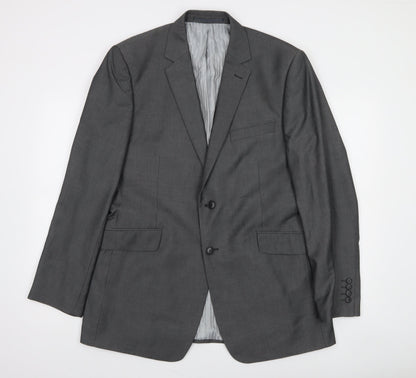 Burton Men's Grey 42R Tailored Fit Single-Breasted Blazer