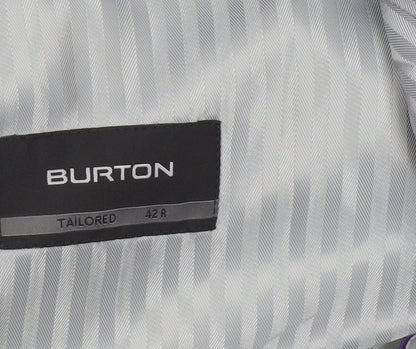 Burton Men's Grey 42R Tailored Fit Single-Breasted Blazer