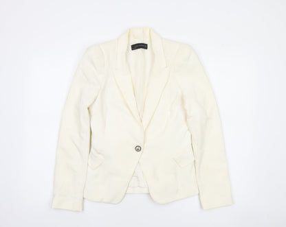 Zara Woman Ivory Single-Breasted Tailored Blazer Size S