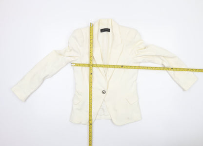 Zara Woman Ivory Single-Breasted Tailored Blazer Size S