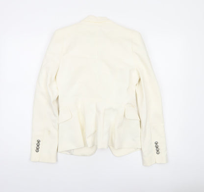 Zara Woman Ivory Single-Breasted Tailored Blazer Size S