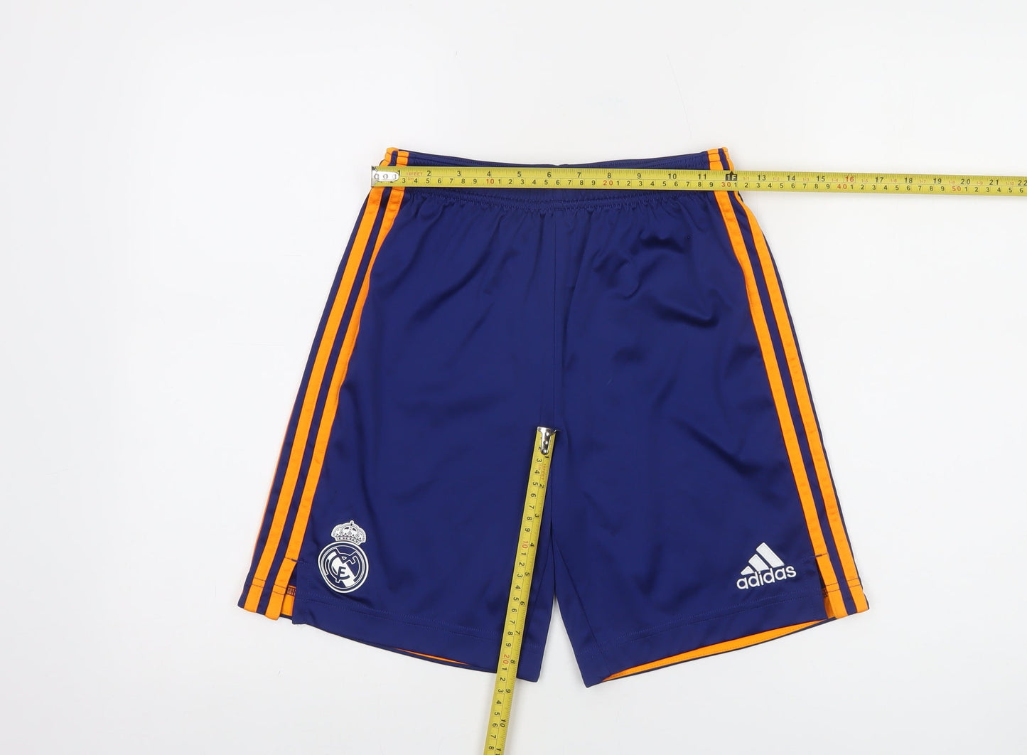 Adidas Boys Blue Real Madrid Athletic Shorts Size 13-14Y Polyester