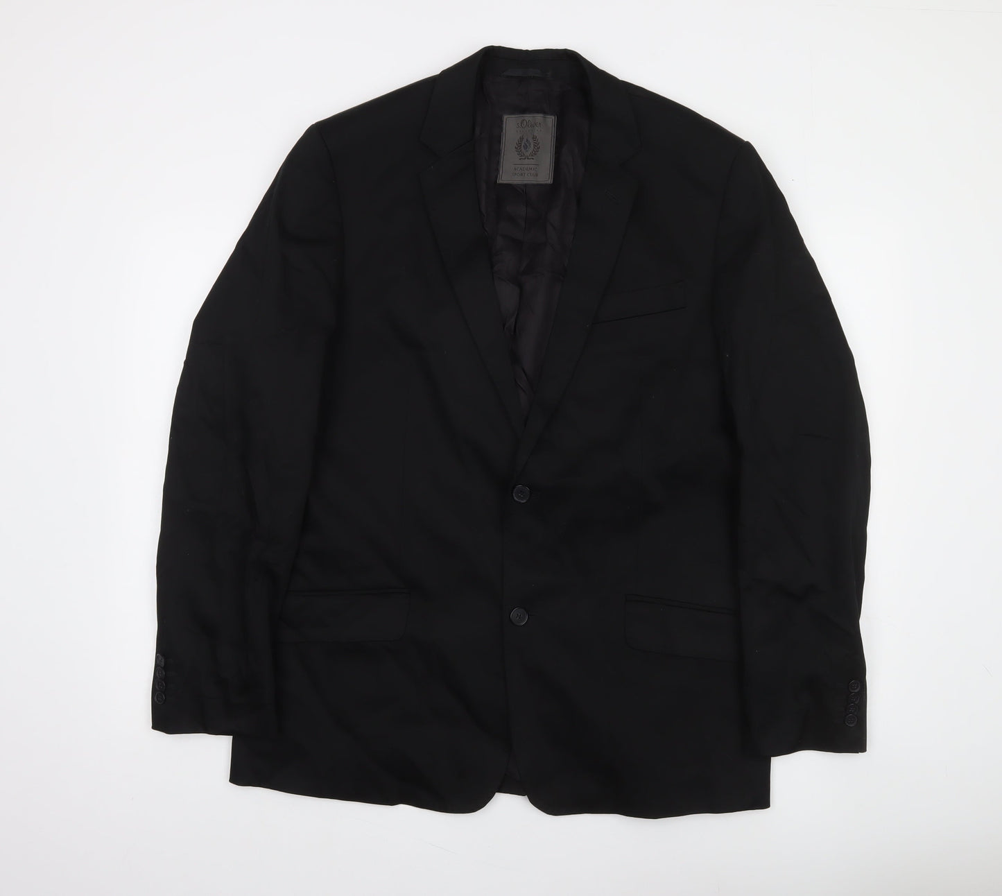 s.Oliver Men’s Black Regular Fit Two-Button Blazer Size 62