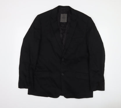 s.Oliver Men’s Black Regular Fit Two-Button Blazer Size 62