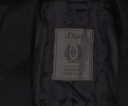 s.Oliver Men’s Black Regular Fit Two-Button Blazer Size 62