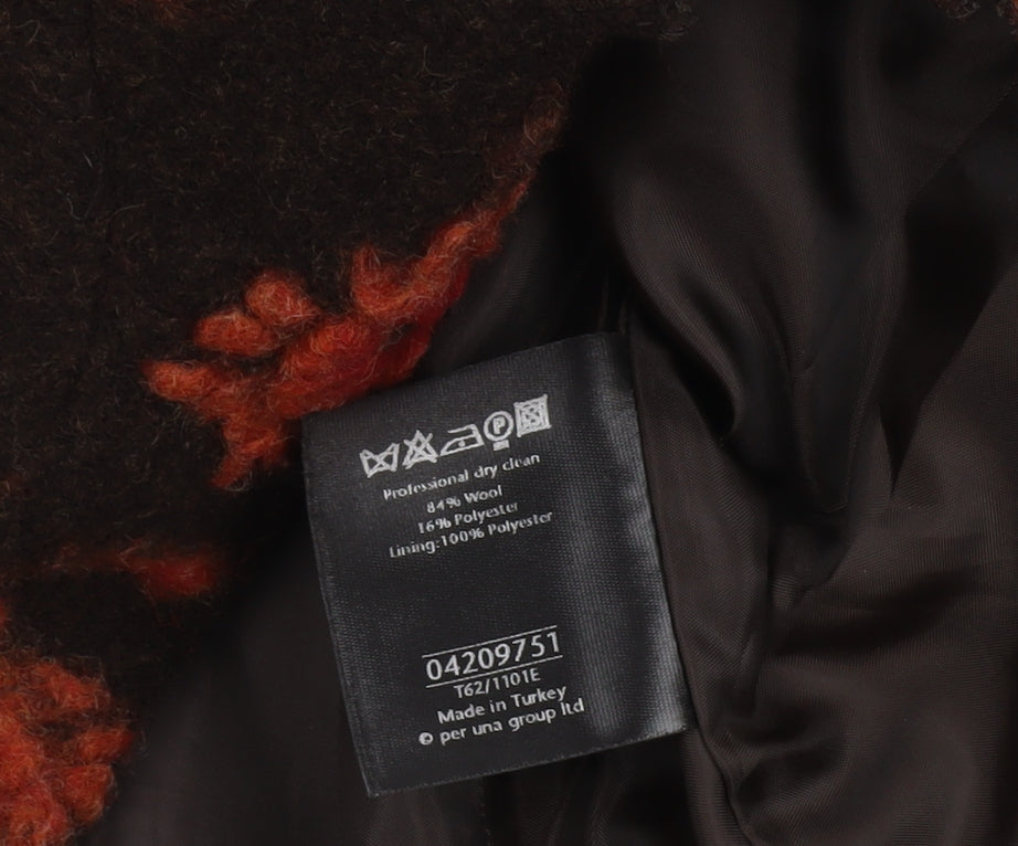 Marks and Spencer Per Una Brown Floral Wool Blazer Women Size 10