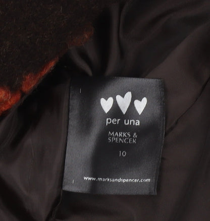 Marks and Spencer Per Una Brown Floral Wool Blazer Women Size 10