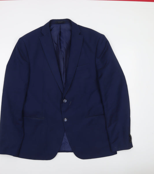 Mens UK Size 44 Zara Man Regular Blue Suit Jacket