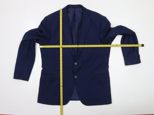 Mens UK Size 44 Zara Man Regular Blue Suit Jacket