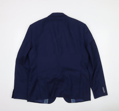 Mens UK Size 44 Zara Man Regular Blue Suit Jacket