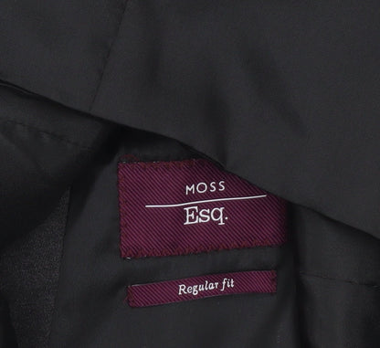 Moss Esq Mens Black Regular Fit Suit Waistcoat 40in Chest