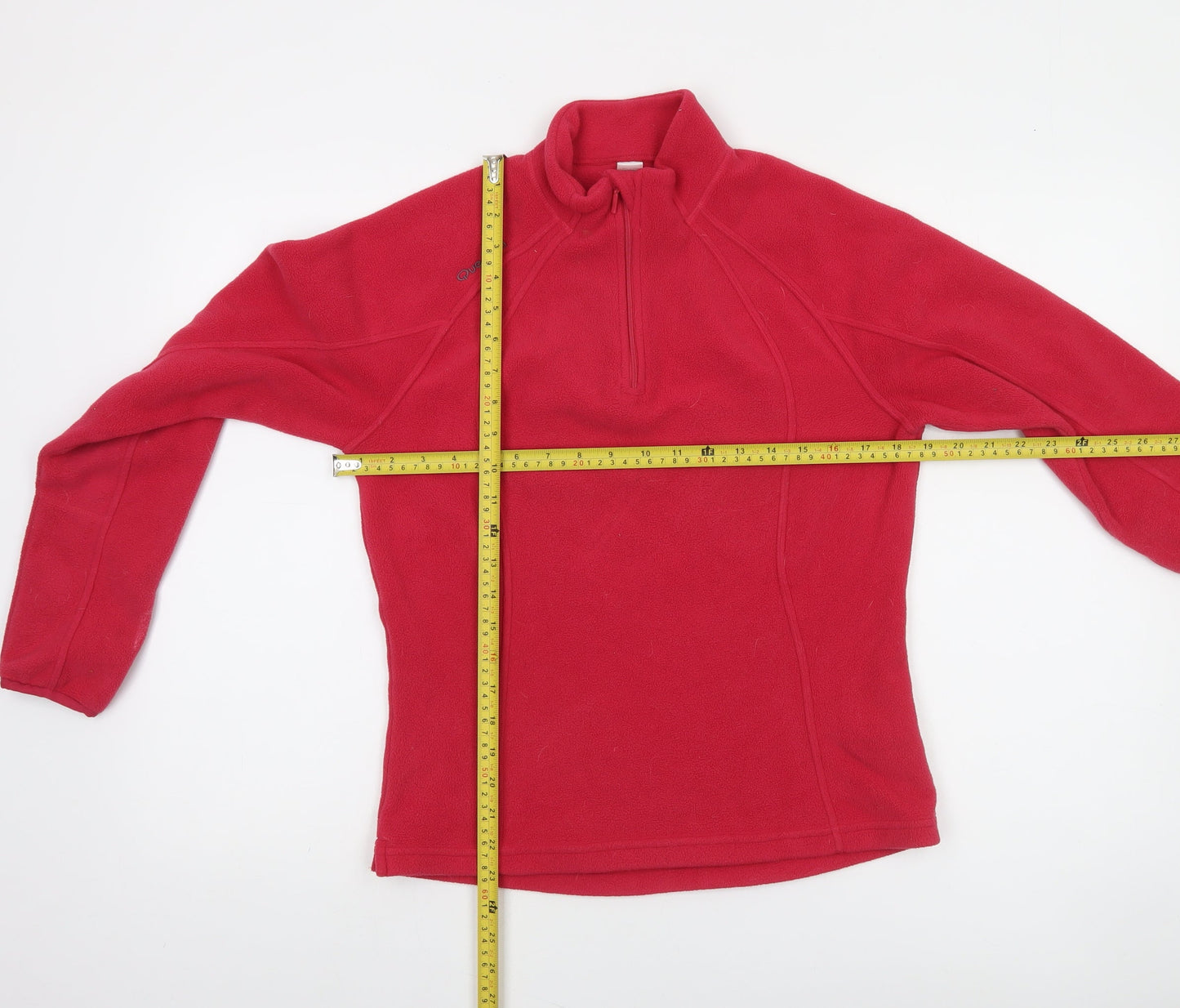Decathlon Women Red 1/4 Zip Fleece Sweatshirt Size XS Polyester