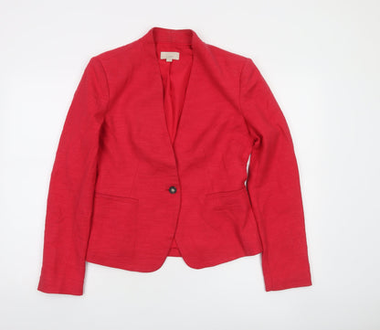 LOFT Women's Red Single-Breasted One-Button Blazer Size 2
