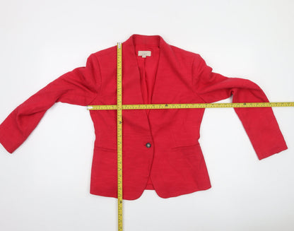 LOFT Women's Red Single-Breasted One-Button Blazer Size 2