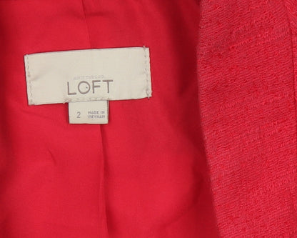 LOFT Women's Red Single-Breasted One-Button Blazer Size 2