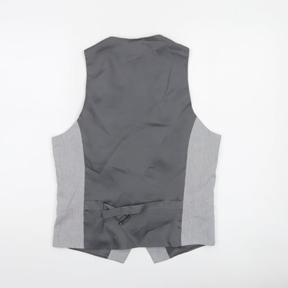 H&M Men's Grey Pinstripe Slim Fit Suit Waistcoat Size 36