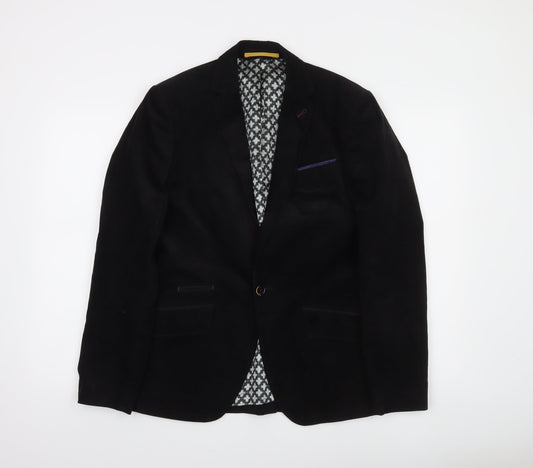 Ted Baker Men's Black Slim Fit Blazer Jacket Size M Classic Two-Button