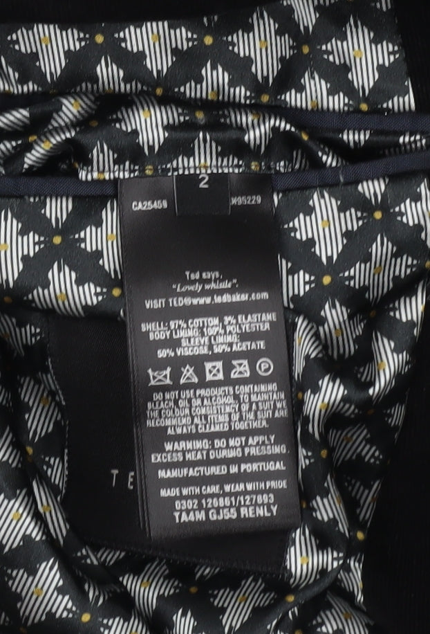 Ted Baker Men's Black Slim Fit Blazer Jacket Size M Classic Two-Button