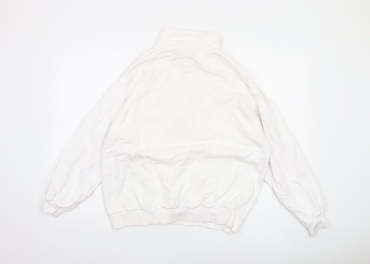 Pull&Bear Pacific Grove White 1/2 Zip Sweatshirt Women’s M Cotton Blend