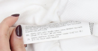 Pull&Bear Pacific Grove White 1/2 Zip Sweatshirt Women’s M Cotton Blend