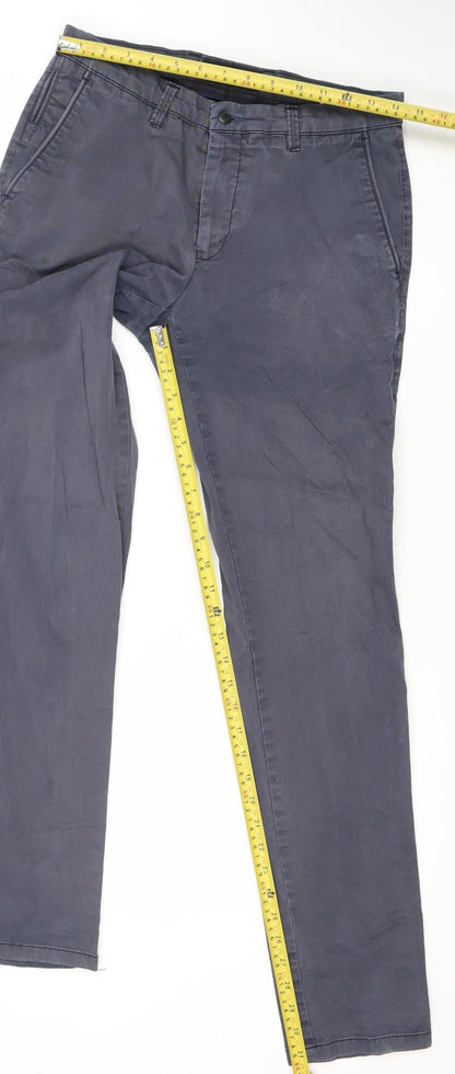 Remus Uomo Men's Blue Slim Fit Chino Trousers 32L