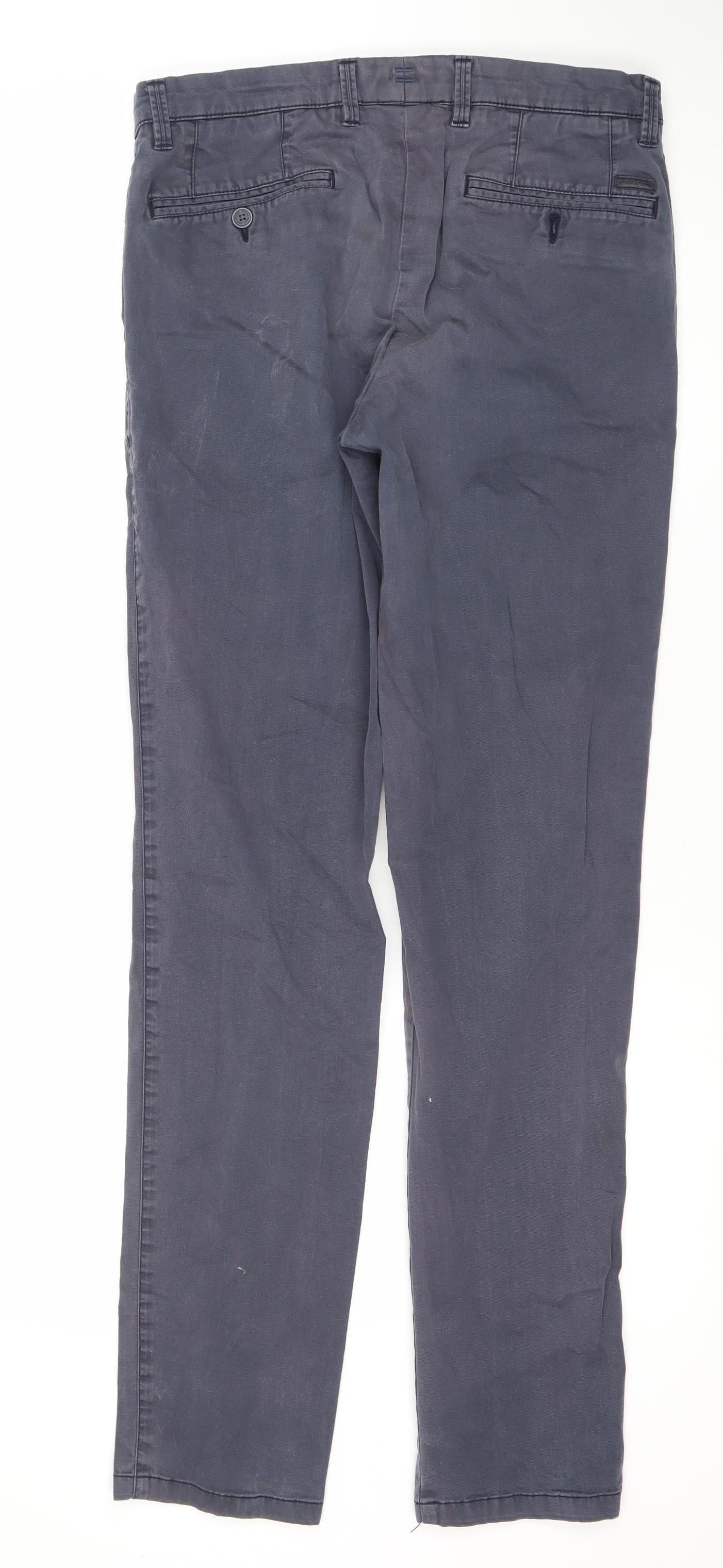 Remus Uomo Men's Blue Slim Fit Chino Trousers 32L