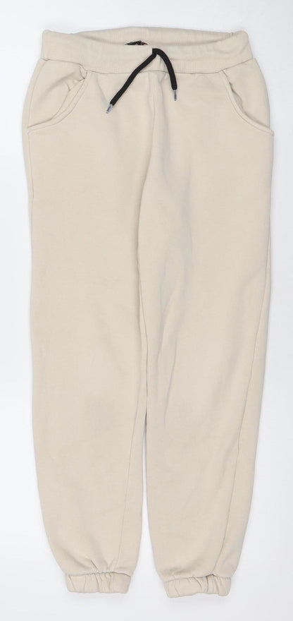 Benini Boys Beige Jogger Trousers 14 Years Cotton Blend Fleece
