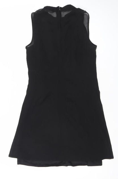 Vero Moda Women's Black Sleeveless Ruffle Shift Dress Size M