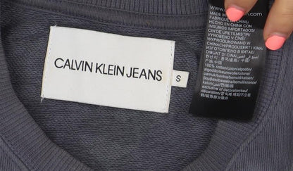 Calvin Klein Jeans Women's Grey Sweatshirt Size S Crew Neck Logo Design