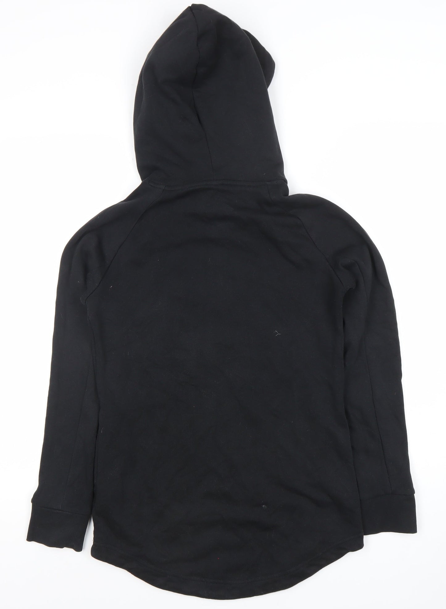 Adidas Womens Black Pullover Hoodie XS Cotton Blend Logo Sweatshirt