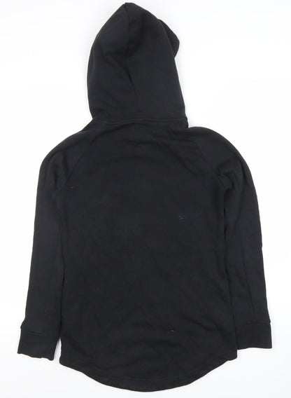 Adidas Womens Black Pullover Hoodie XS Cotton Blend Logo Sweatshirt