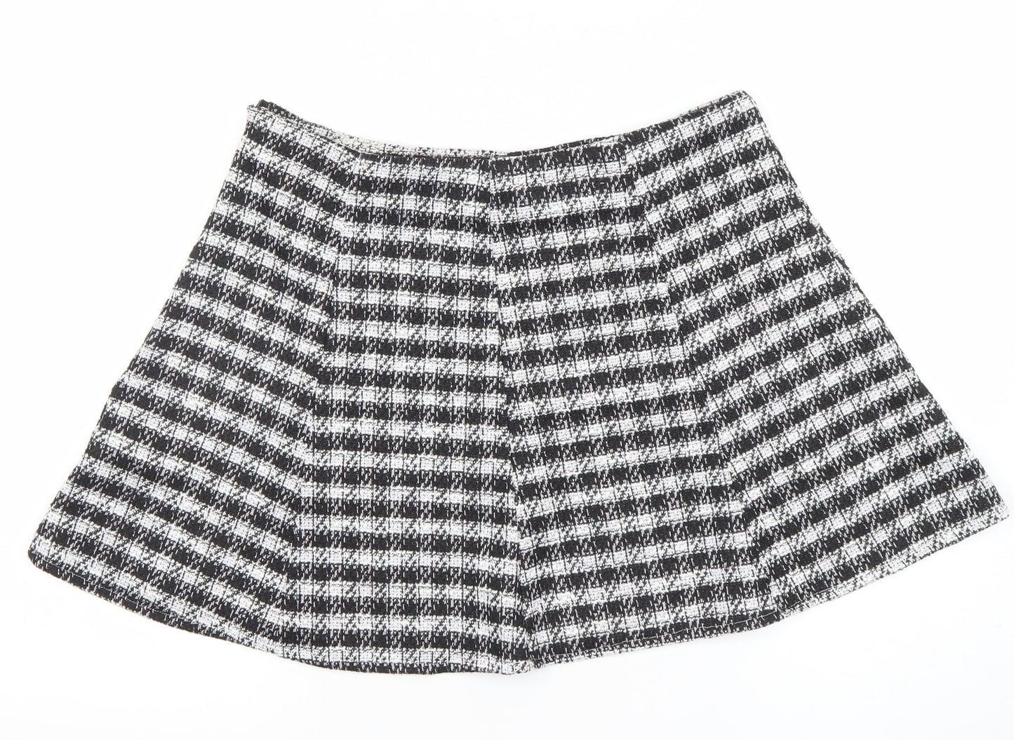 New Look Women’s Black Check A-Line Tweed Skirt Size 12